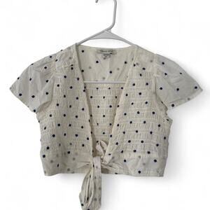 American Eagle 90s coquette babydoll boho festival polka dot tie top size XS